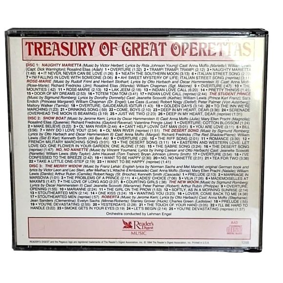 Vintage Reader's Digest Treasury Of Great Operettas CD Used - Picture 2 of 6